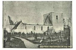 Rise Kirke efter brand i 1893